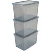 Afbeelding van IRIS Modular Clearbox Opbergbox - 70L - Kunststof - Grijs - Set van 3