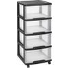 Afbeelding van Curver Essentials ladesysteem - 4x20L - Zwart - Met wielen