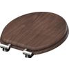 Afbeelding van SCHÜTTE WC-Bril 80193 DARK WOOD - MDF-Hout - Soft Close - Verchroomde Scharnieren - Decor - 3-zijdig