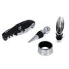 Afbeelding van Wijnopener cadeauset 4 stuks Zwart Zilver Collectie