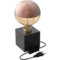 Calex Tafellamp Marmer Vierkant - E27 - Zwart - Excl. lichtbron