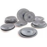 Quid Geneva bordenset 18 delig - zwart wit