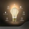 Afbeelding van Calex Slimme Lamp - Set van 2 stuks - Wifi LED Filament Verlichting - E27 - Smart Lichtbron Goud - 