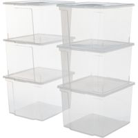 IRIS Useful Storage Box Opbergbox - 30L - Kunststof - Transparant - Set van 6