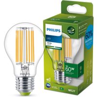 Philips LED lamp Transparant - 60 W - E27 - warmwit licht