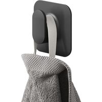 Tiger Carv - Handdoekhaak medium met zelfklevende wandsteun - Zwart