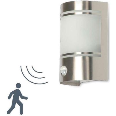 Afbeelding van Smartwares Alicante Wandlamp – Roestvrijstaal – Bewegingssensor – E27 fitting - 10.010.26
