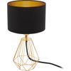Afbeelding van EGLO Carlton 2 Tafellamp - 1 Lichts - Ø 16,5 cm - Zwart/Goud