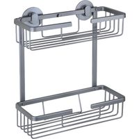 Differnz Zelfklevend Doucherek Gun Metal – Douchemand – Hangend Rechthoek – 2 Lagen – Doucherekje z
