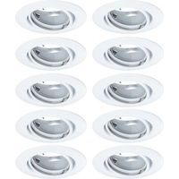 Paulmann Base inbouwspot - wit - zwenkbaar - set van 10 - 51mm - zonder verlichtingsmiddel