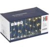 Afbeelding van Kerstverlichting lichtgordijn/ijspegellichtjes voor het raam met 120 lichtjes warm wit 100 x 200 cm