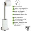 Afbeelding van WENKO Toiletrolhouder 2-in-1 RVS mat - Reserverolhouder - WC Rolhouder