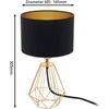 Afbeelding van EGLO Carlton 2 Tafellamp - 1 Lichts - Ø 16,5 cm - Zwart/Goud