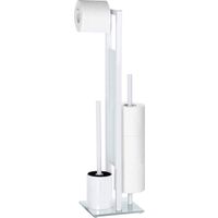 WENKO Toiletbutler Rivalta wit - Toiletborstel met houder, Toiletrolhouder en Reserverolhouder