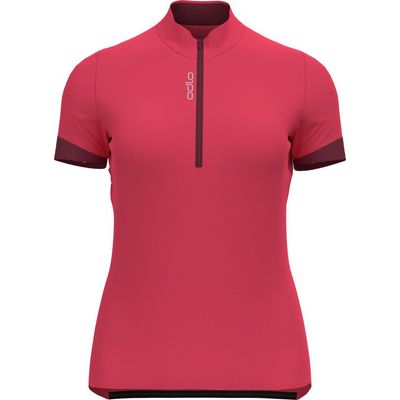 Afbeelding van Odlo Fietsshirt Dames - Kleur Paradise Pink - raspberry fudge - Maat M