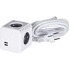 Afbeelding van PowerCube Extended Duo USB - 3 meter kabel - Wit/Grijs - 3 stopcontacten - 2 USB laders - Type E me