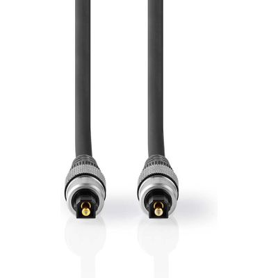 Afbeelding van Nedis Optische Audiokabel - TosLink Male - TosLink Male - 2.50 m - Rond - PVC - Antraciet - Doos