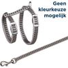 Afbeelding van Trixie tuig voor kat met riem metalen gespen reflecterend assorti 22-42x1 cm 120 cm