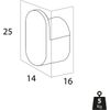 Afbeelding van Tiger Carv - Handdoekhaak klein (2 stuks) - 1,6 x 1,4 x 2,5 cm - Zwart