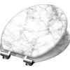 Afbeelding van SCHÜTTE WC-Bril 80194 MARMOR STONE - MDF-Hout - Soft Close - Verchroomde Scharnieren - Decor - 3-zi
