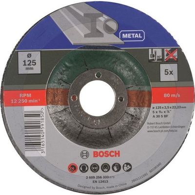 Afbeelding van Bosch slijpschijven set - Voor metaal - 125 x 2,5 mm - gebogen - 5 stuks