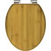Afbeelding van SCHÜTTE WC-Bril 81001 NATURAL BAMBOO - Massief Bamboe - Verchroomde Scharnieren