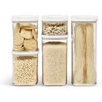 Mepal – Starterset bewaardoos Modula – 5-delig – wit – bewaardozen voedsel – voorraaddozen - stapel