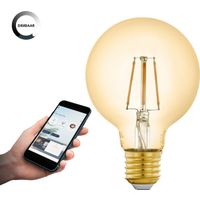 EGLO connect.z Smart LED Lamp - E27 - Ø 8 cm - G80 - 2200K - Dimbaar - Zigbee