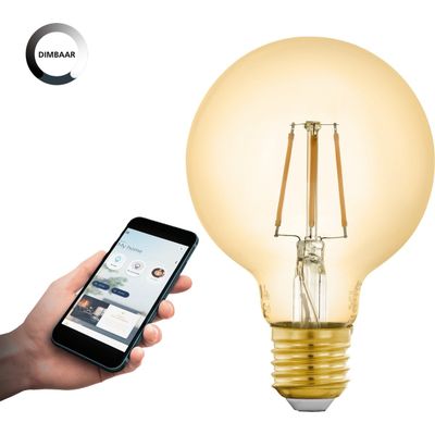 Afbeelding van EGLO connect.z Smart LED Lamp - E27 - Ø 8 cm - G80 - 2200K - Dimbaar - Zigbee