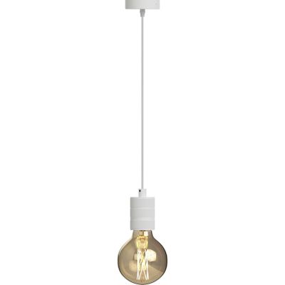 Afbeelding van Calex Retro Pendel - Industrieel Hanglamp - E27 Fitting - Wit - Excl. lichtbron
