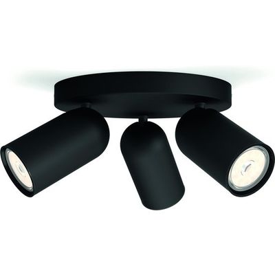 Afbeelding van Philips Pongee opbouwspot - 3-lichts - zwart