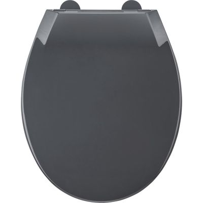 Foto van Allibert wc-bril MILA - thermoplastiek - soft close - inox scharnieren - afklikbaar - grijs