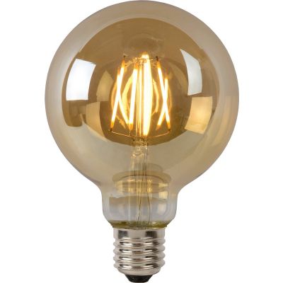 Afbeelding van Lucide G95 Filament lamp - Ø 9,5 cm - LED Dimb. - E27 - 1x5W 2700K - Amber