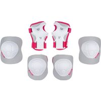 Nijdam Skate Beschermset Kinderen - White Out - Wit/Fuchsia - M