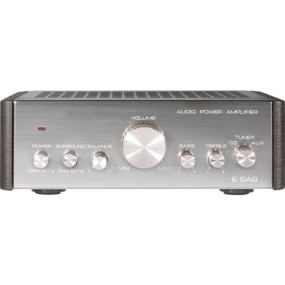 Afbeelding van Renkforce E-SA9 Stereoversterker 2 x 12 W Zilver (metallic), Donkerbruin