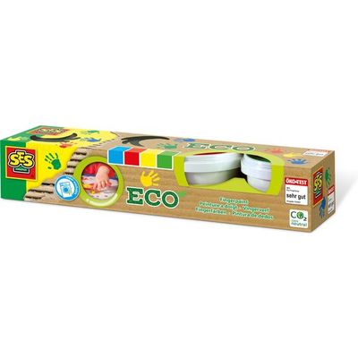 Afbeelding van SES - Eco - vingerverf basis - 4 kleuren - hypoallergeen - makkelijk uitwasbaar