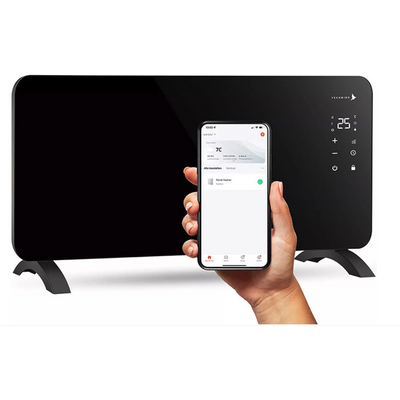 Afbeelding van Techbird Smart Convectorkachel met WiFi – Verwarmt ruimtes tot 30m² – Zwart.