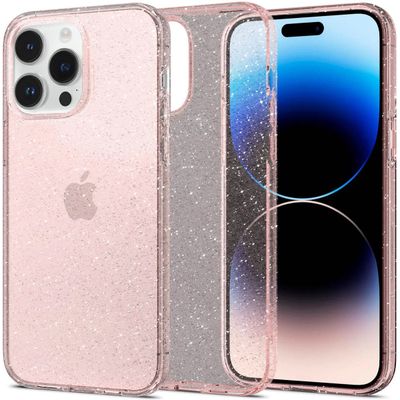 Afbeelding van Spigen Liquid Crystal Apple iPhone 14 Pro Max Hoesje Glitter Roze