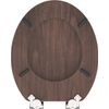 Afbeelding van SCHÜTTE WC-Bril 80193 DARK WOOD - MDF-Hout - Soft Close - Verchroomde Scharnieren - Decor - 3-zijdig