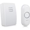Afbeelding van Byron DBY-21131 Draadloze deurbel - Ontvanger op batterijen - Waterdicht - Wit - 100m Bereik - 80dB