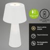 Afbeelding van Briloner Leuchten KIHI Oplaadbare LED tafellamp 3,5W 3-traps dimmer Touch oplaadbare batterij wit