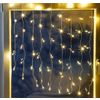 Afbeelding van Kerstverlichting lichtgordijn/ijspegellichtjes voor het raam met 120 lichtjes warm wit 100 x 200 cm