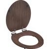 Afbeelding van SCHÜTTE WC-Bril 80193 DARK WOOD - MDF-Hout - Soft Close - Verchroomde Scharnieren - Decor - 3-zijdig