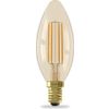 Afbeelding van Calex Slimme Lamp - Wifi LED Filament Verlichting - E14 - Smart Kaars Lichtbron Goud - Dimbaar - Wa