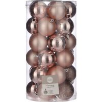 House of Seasons Plastic Kerstballen Set - 30 Stuks - Ø6 cm - Lichtroze