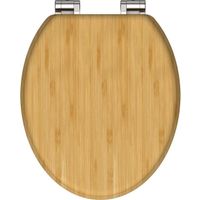 SCHÜTTE WC-Bril 81101 NATURAL BAMBOO - Massief Bamboe - Soft Close - Verchroomde Scharnieren