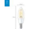 Afbeelding van WiZ Kaarslamp Filament - Slimme LED-Verlichting - Warm- tot Koelwit Licht - E14 - 40W - Transparant