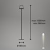 Afbeelding van BRILONER - KIKI - LED accu vloerlamp, in hoogte verstelbaar, dimbaar, USB-C, metaal wit, 3000 Kelvin