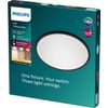 Afbeelding van Philips Superslim plafonnière - zwart - klein - warmwit licht - 15 W