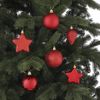 Afbeelding van House of Seasons Plastic Kerstballen Set met Piek - 40 Stuks - Ø8 cm - Rood